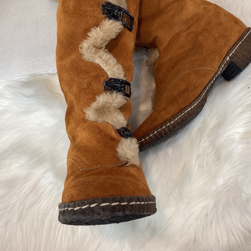 VINTAGE SUEDE LEATHER 70’S SNO-MOUNT BOOTS MADE IN ENGLAND EUC SZ 8 - Picture 13 of 14